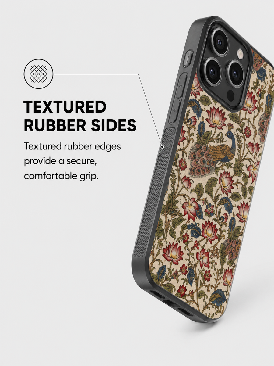 Textured rubber sides on a Sash phone case