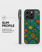Sash Case Colourful Stained Glass phone case with vibrant floral geometric patterns and a slim, durable gloss finish.